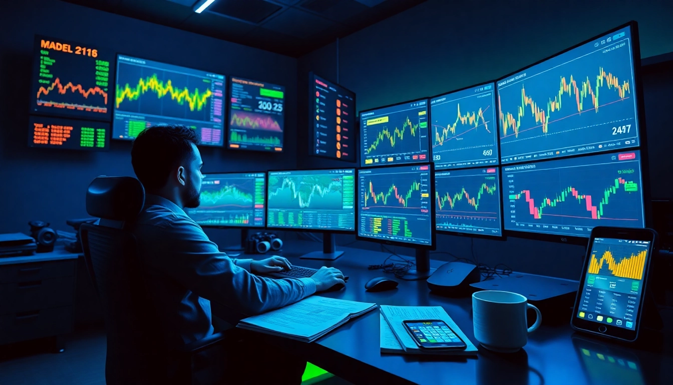 Explore innovative Tradings methods through a digital depiction of a modern trading environment, highlighting strategic decision-making.